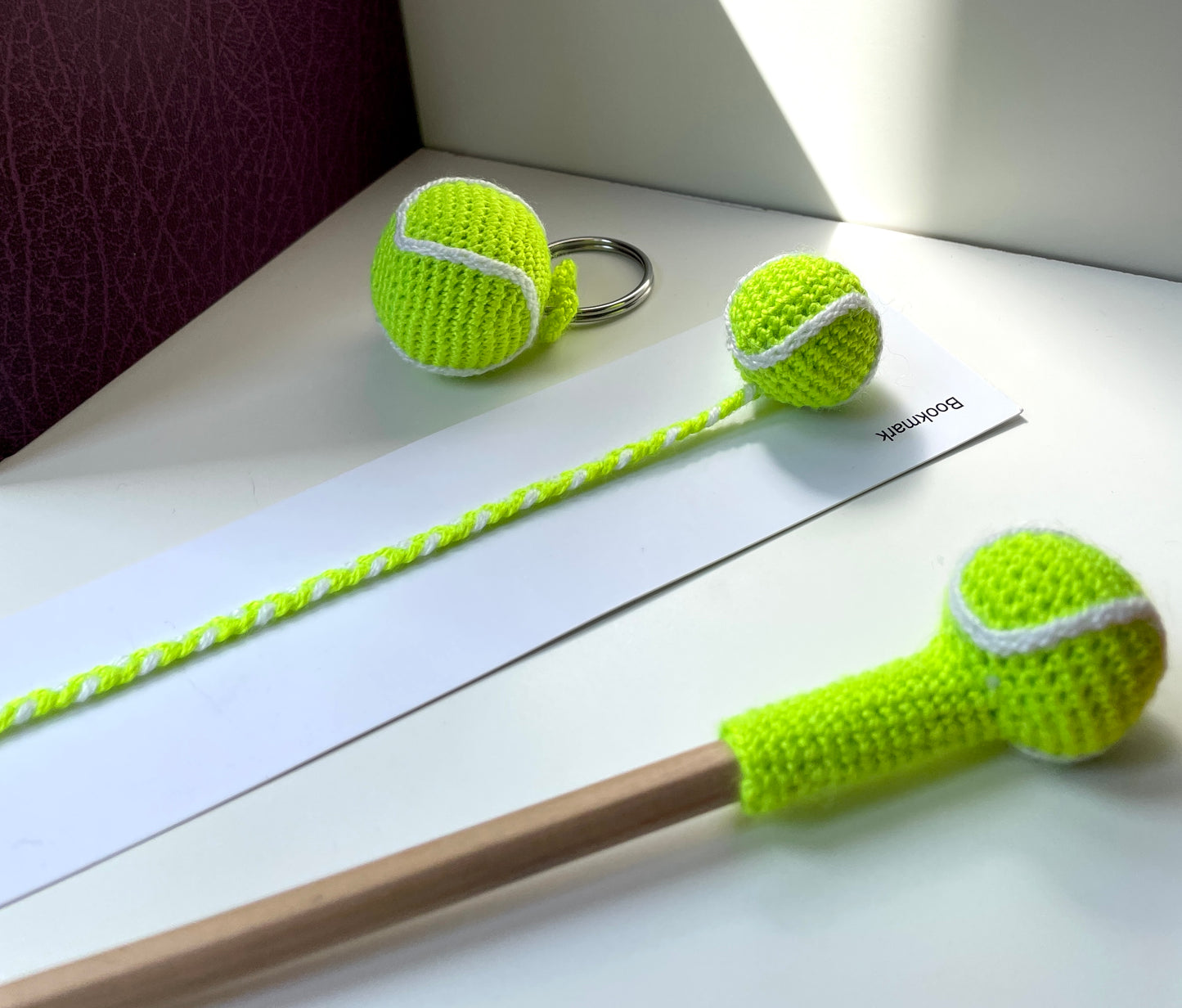 Tennis Ball Crochet Bookmark