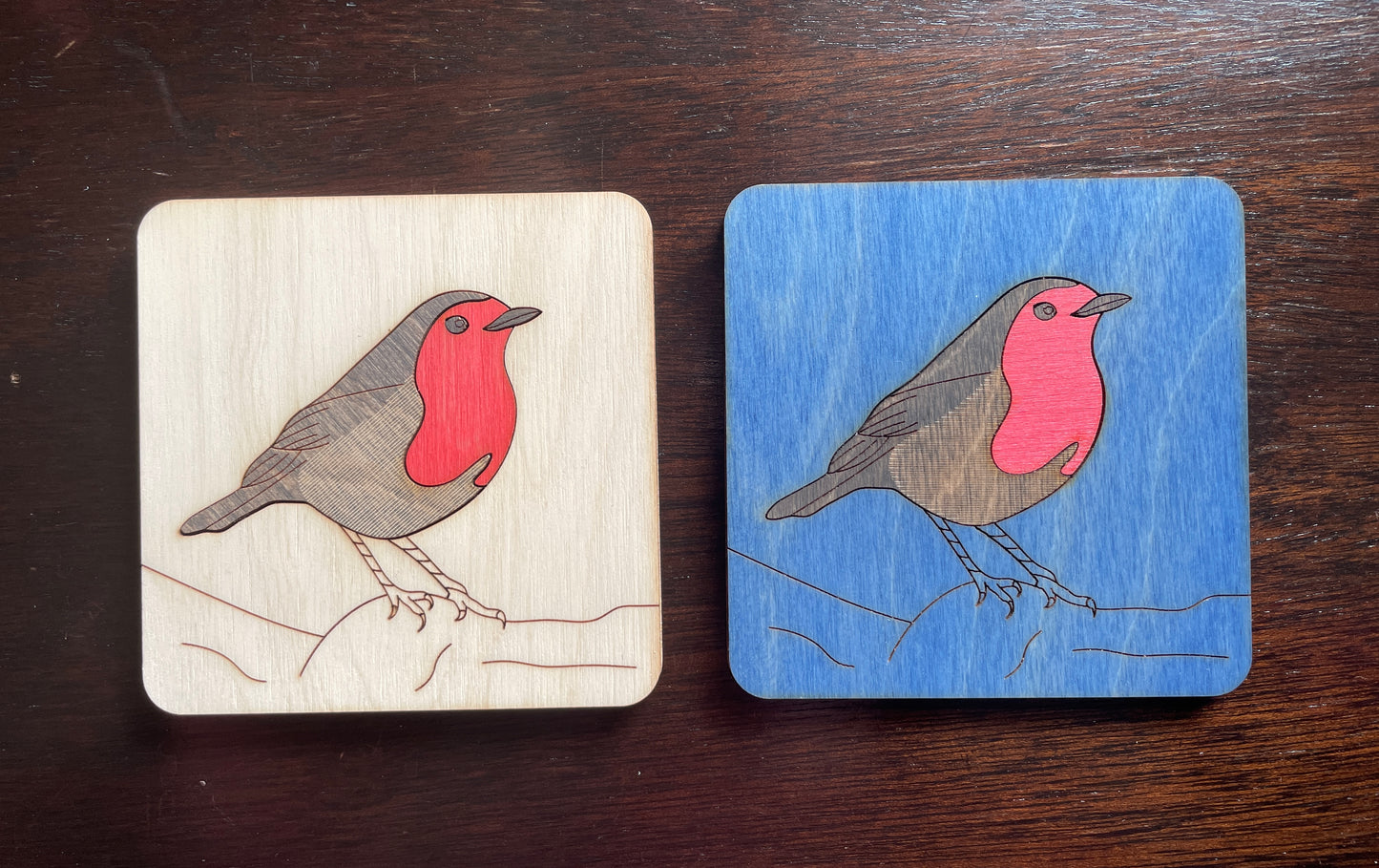 Robin Wooden Coasters