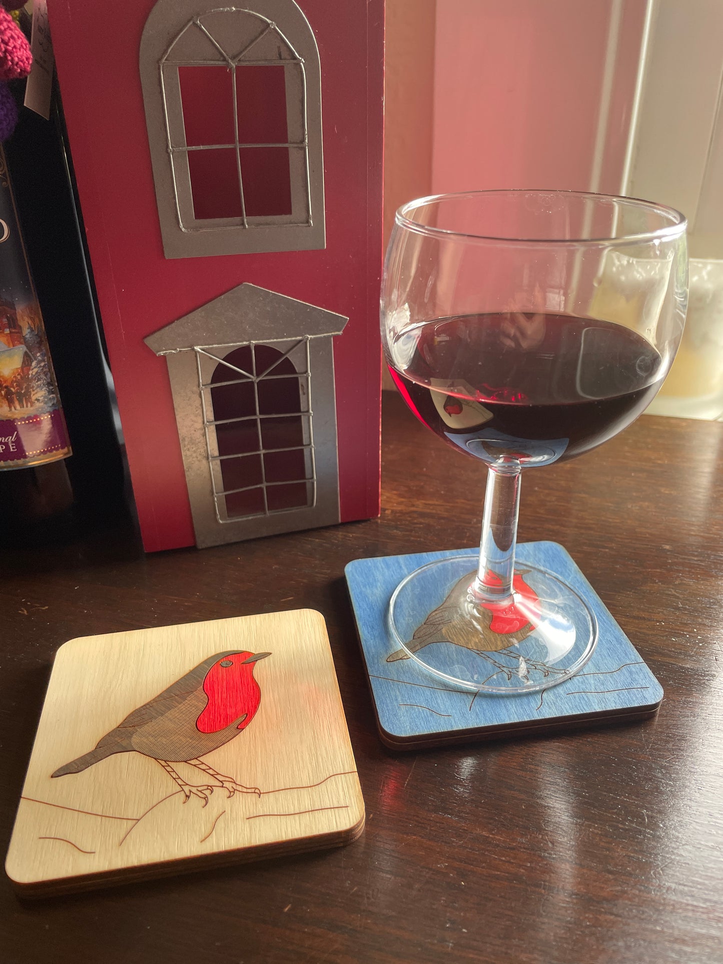 Robin Wooden Coasters