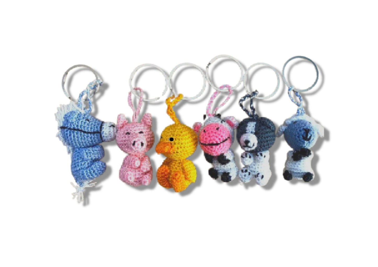 Mini-Crochet (Amigurumi) Farm Animals Keyring Accessory