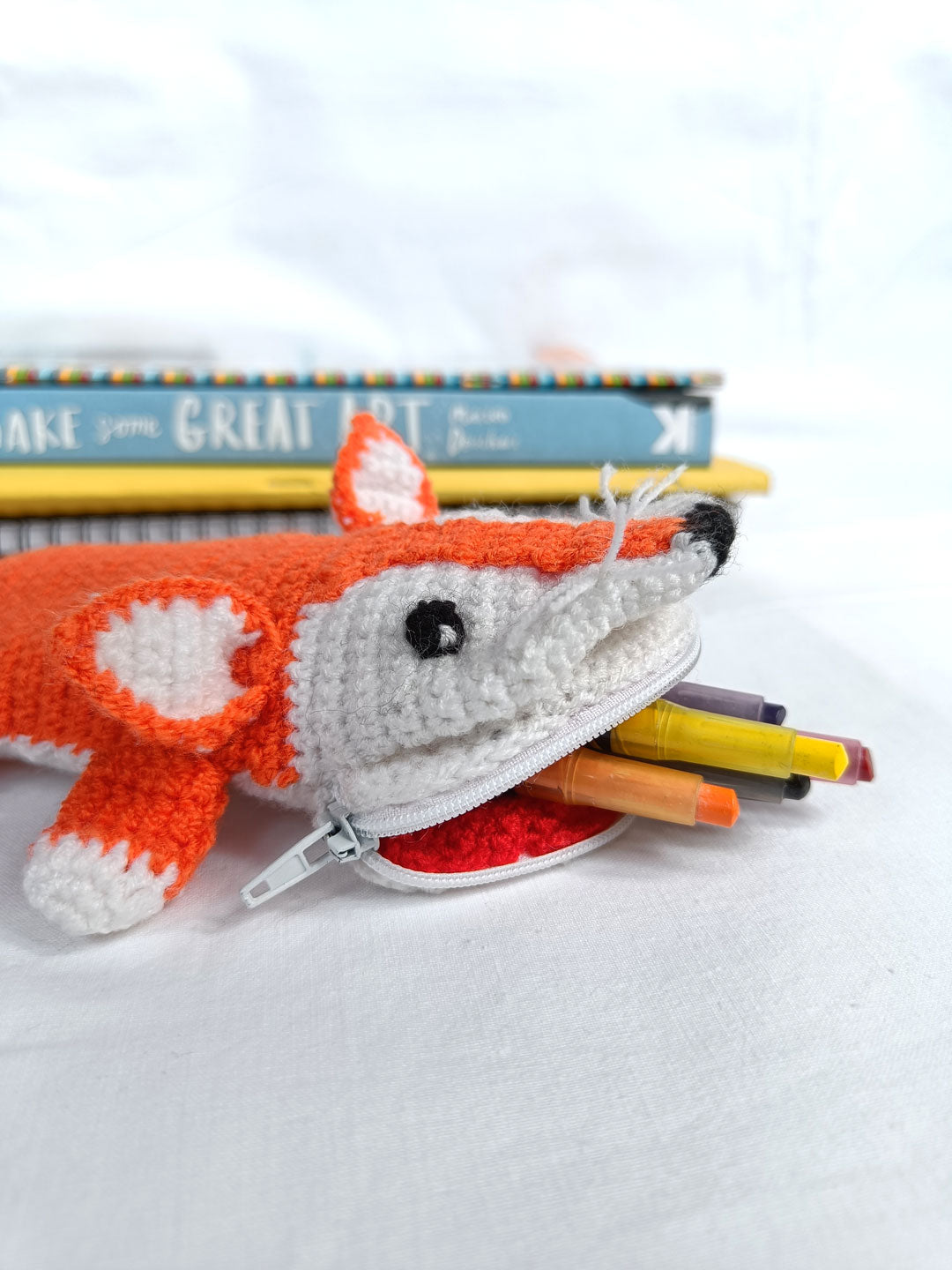 Fox Crochet Pencil Case