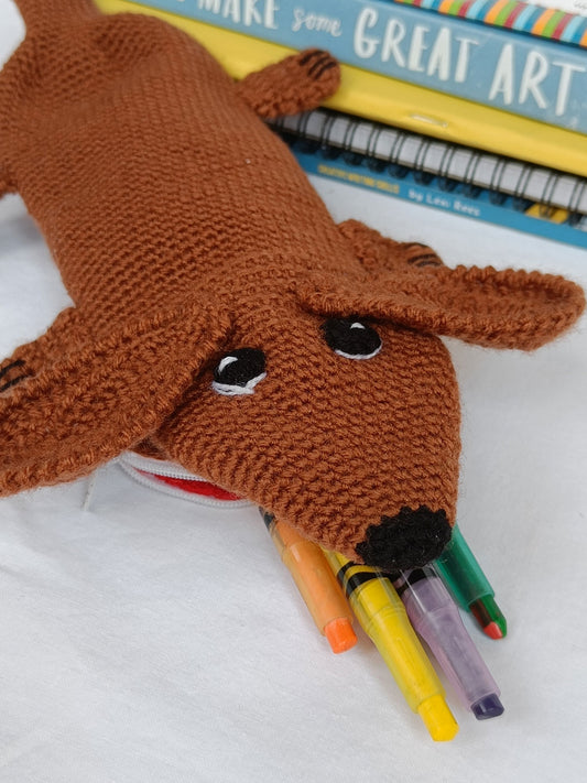 Dachshund Sausage Dog Crochet Pencil Case