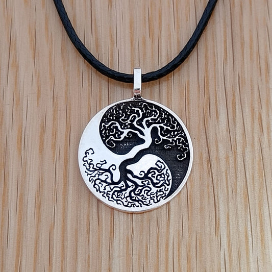 Yin Yang Tree, 925 Sterling Silver Pendant Necklace with Keepsake Box