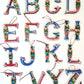Latin Alphabet Hand Painted Decorative Letters