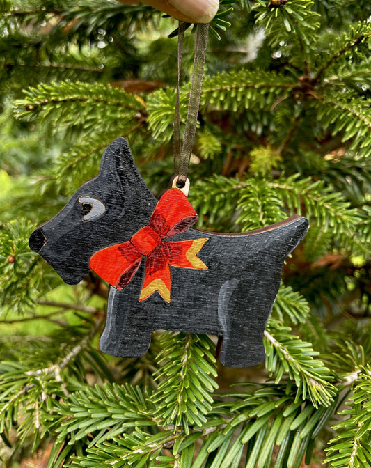 Hand Painted Traditional Scottie Dog, Scottish Terrier -  Hanging Ornament