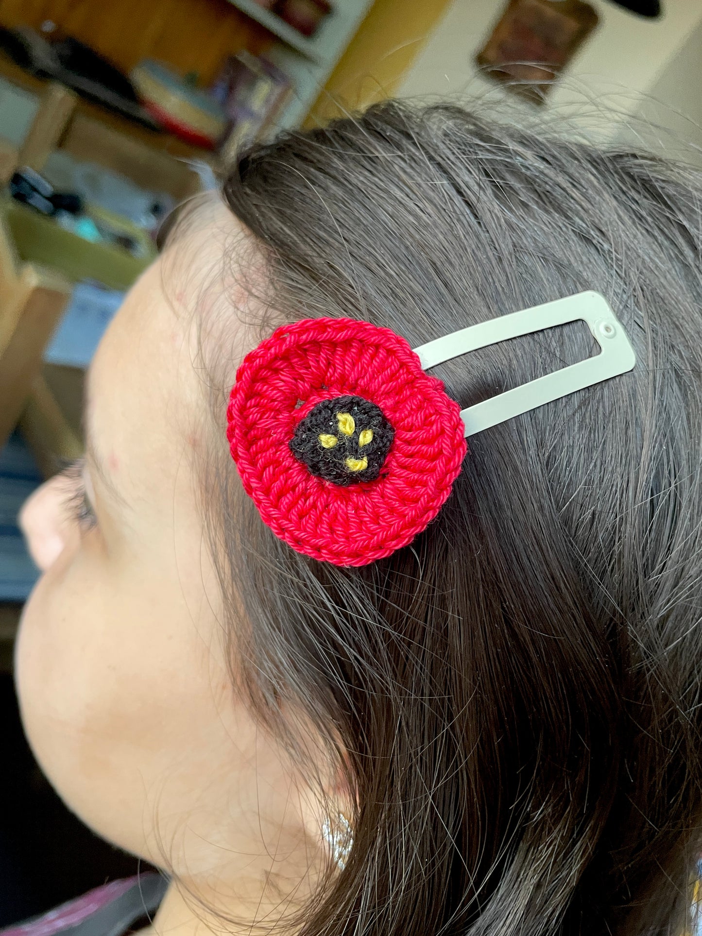 Poppy Hair Clips, Set of 2, Remembrance Day