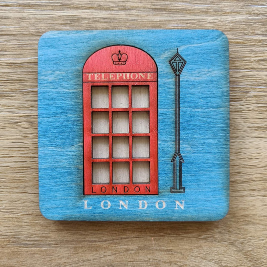 Traditional British Telephone Box and Lamp Coaster