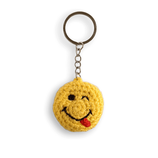 Winking Smiley Face with Tongue Emoji Keychain Accessory at