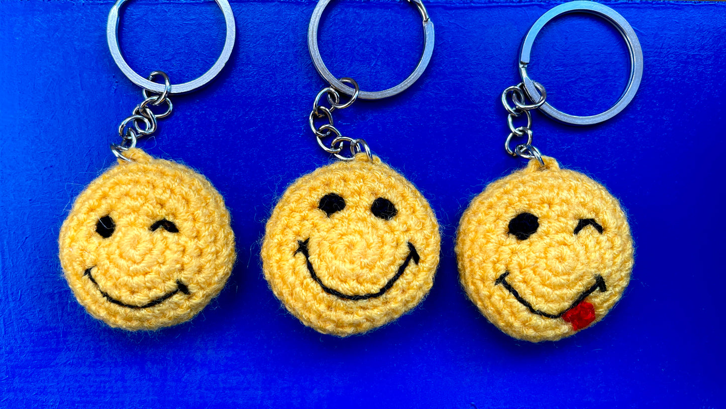 Smiley Face Emoji Keychain Accessory