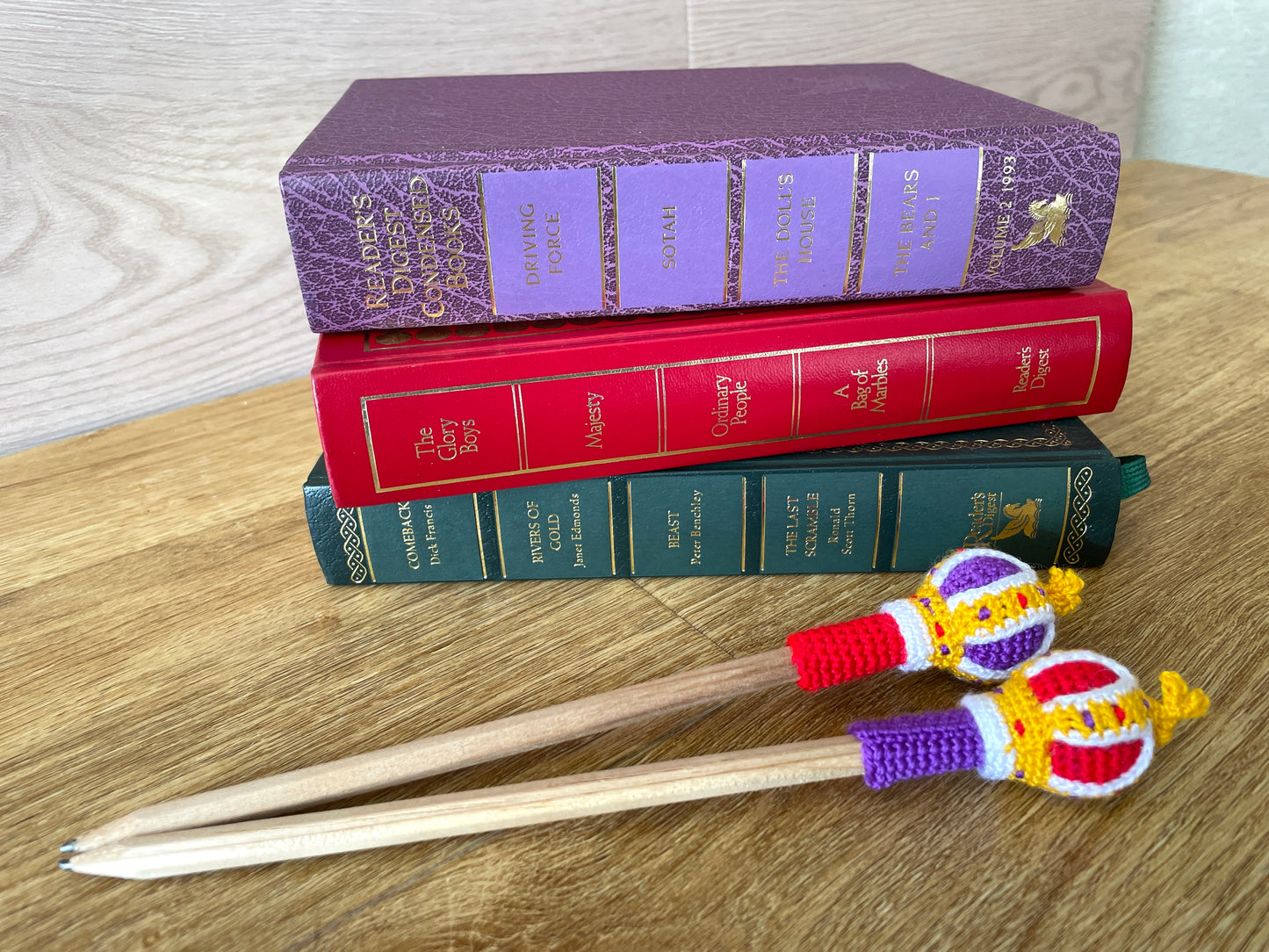 Royal Crown Crochet Pencil Toppers