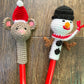 Snowman and Santa Mouse Pencil Toppers