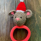 Crochet Christmas Mouse and Snowman Hair Accessory