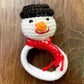 Crochet Christmas Mouse and Snowman Hair Accessory
