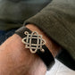Large Celtic Knot, 925 Sterling Silver & Leather Bracelet