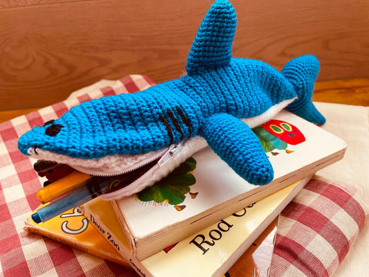 Shark Crocheted Pencil Case