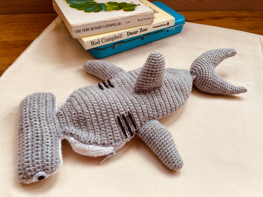 Hammerhead Shark Crocheted Pencil Case
