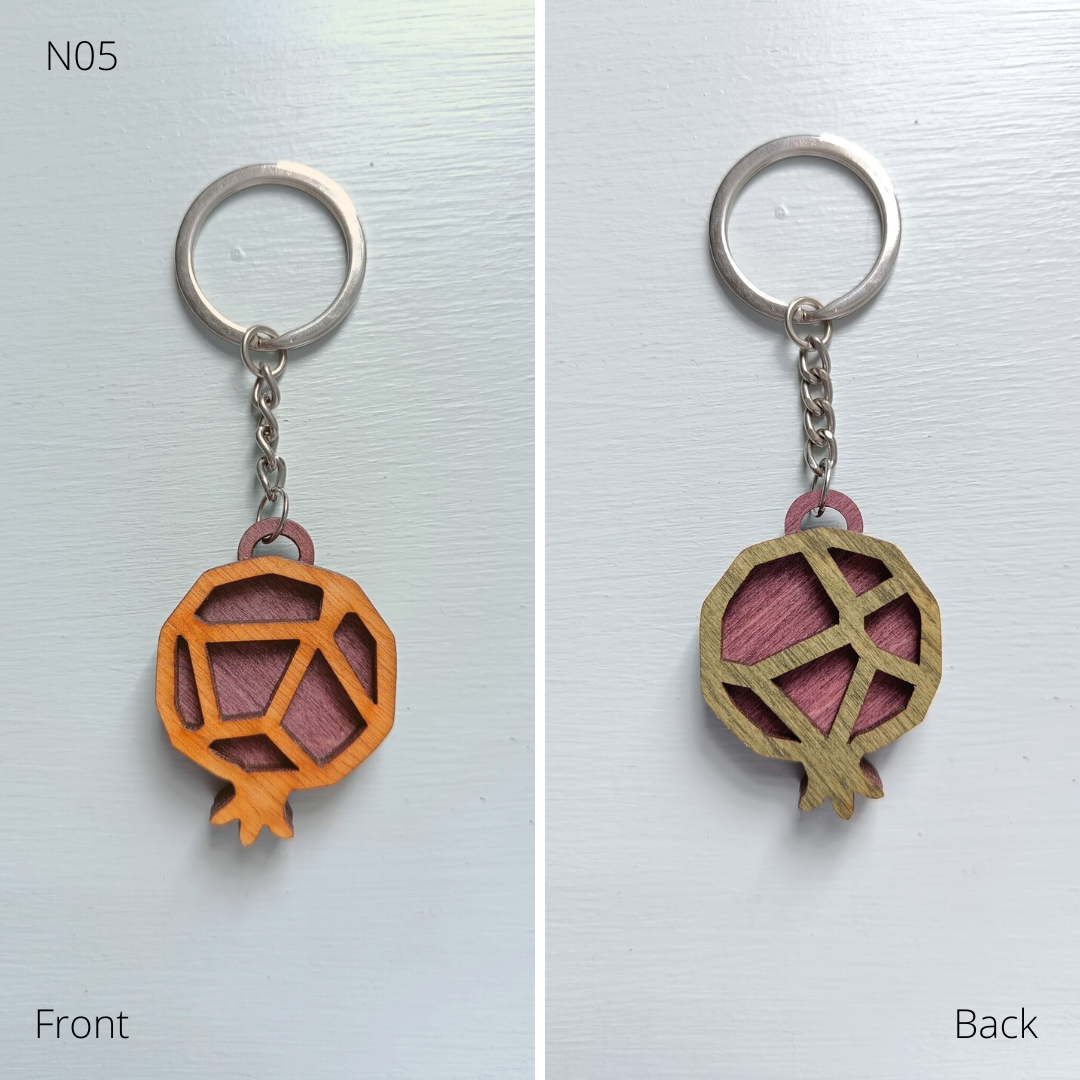 Double Sided Pomegranate Keychain Accessory