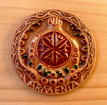 Ceramic Armenia Pomegranate, Tree of Life, and Eternity Magnets