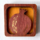 Magnet Armenian Pomegranate Motif Wood Square 5cm x 5cm - Armenia or Artsakh