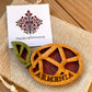 Magnet Geometric Apricot Motif Armenia Wood 8cm x 4cm
