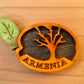 Magnet Tree and Apricot Motif Armenia Wood 8cm x 4cm