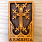 Magnet Cross Armenian Khachkar Wood Square 4cm x 6.5cm