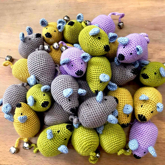 Crochet Catnip Mouse Toy - 4 colours!