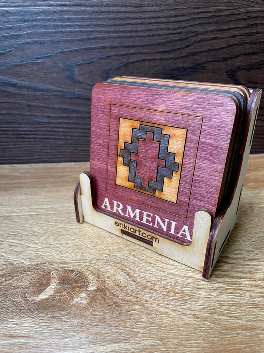 Armenian Geometric Carpet Coaster