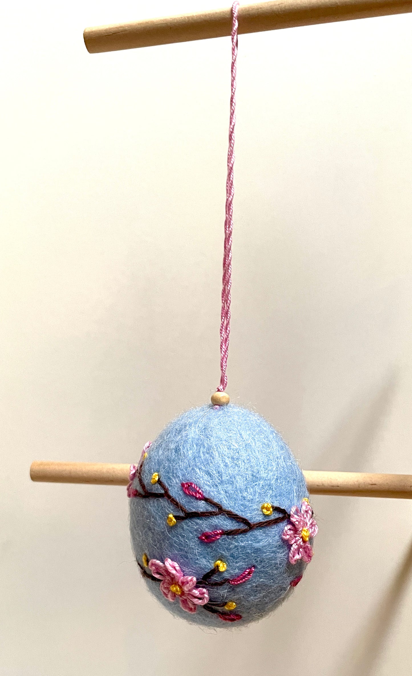 Felt Floral Embroidered Egg Ornament