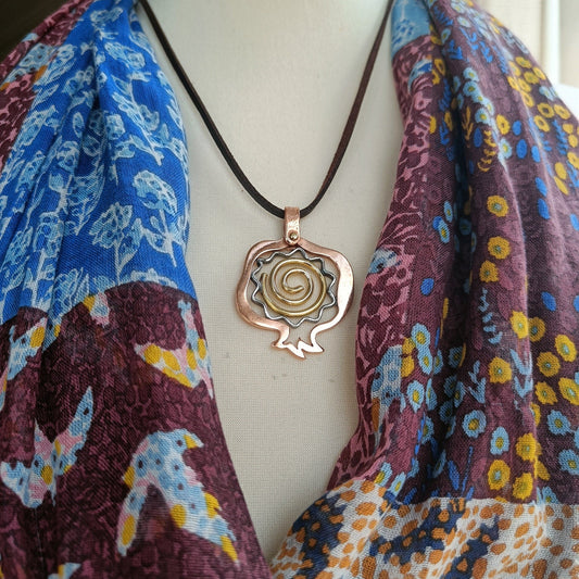 Pomegranate Sunburst Eternity Precious Metal Pendant Necklace